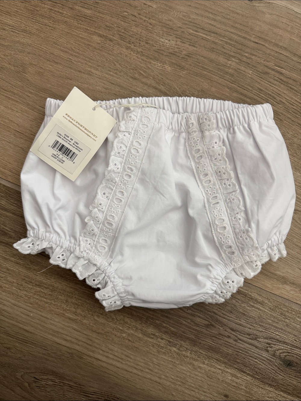 The Beaufort Bonnet Company White Eyelet Bloomer - Kids